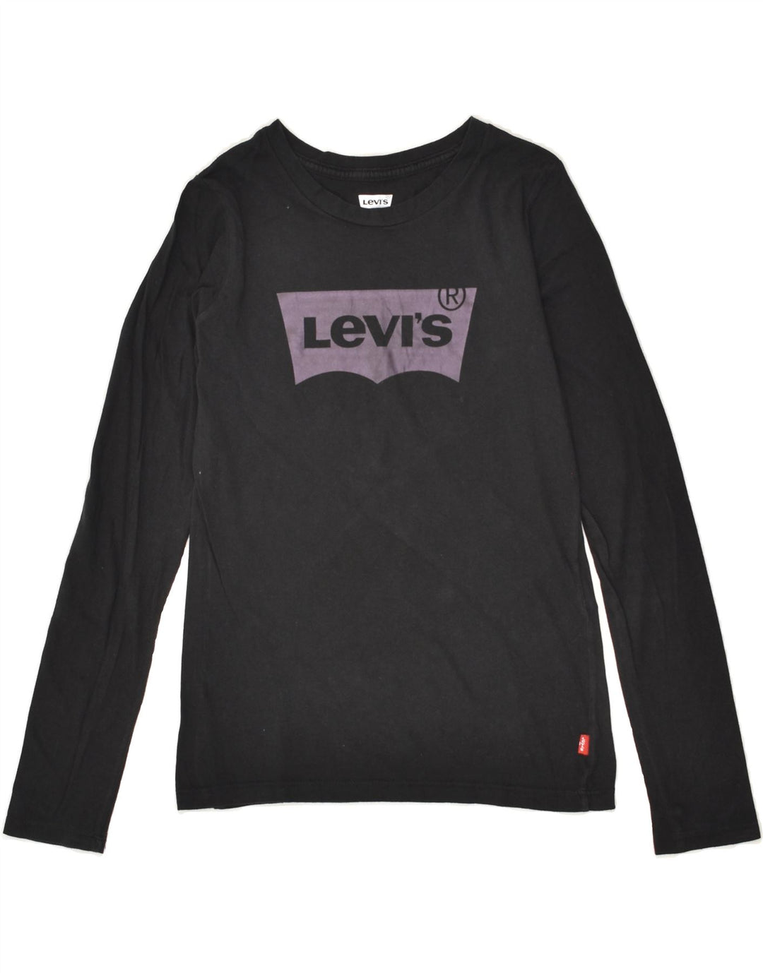LEVI'S Girls Graphic Top Long Sleeve 13-14 Years Black Cotton | Vintage Levi's | Thrift | Second-Hand Levi's | Used Clothing | Messina Hembry 