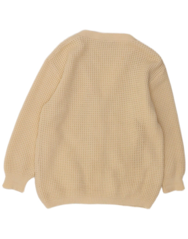 VINTAGE Женский кардиган-свитер IT 48 XL Белый полиакрил