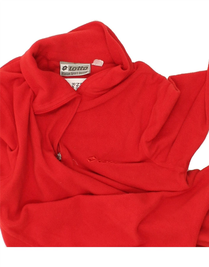 LOTTO Boys Zip Neck Fleece Jumper 11-12 Years Medium  Red Polyester | Vintage Lotto | Thrift | Second-Hand Lotto | Used Clothing | Messina Hembry 