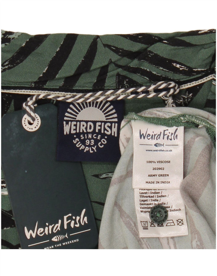 Мужская рубашка с коротким рукавом Weird Fish с абстрактным узором, маленькая зеленая вискоза