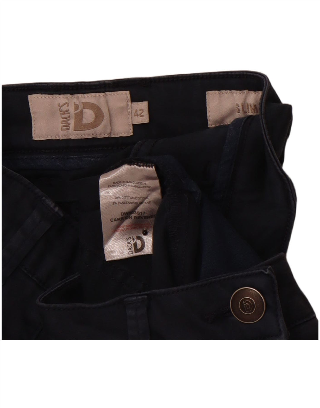 Женские повседневные брюки узкого кроя DACK'S IT 42 Medium W30 L29 Темно-синие