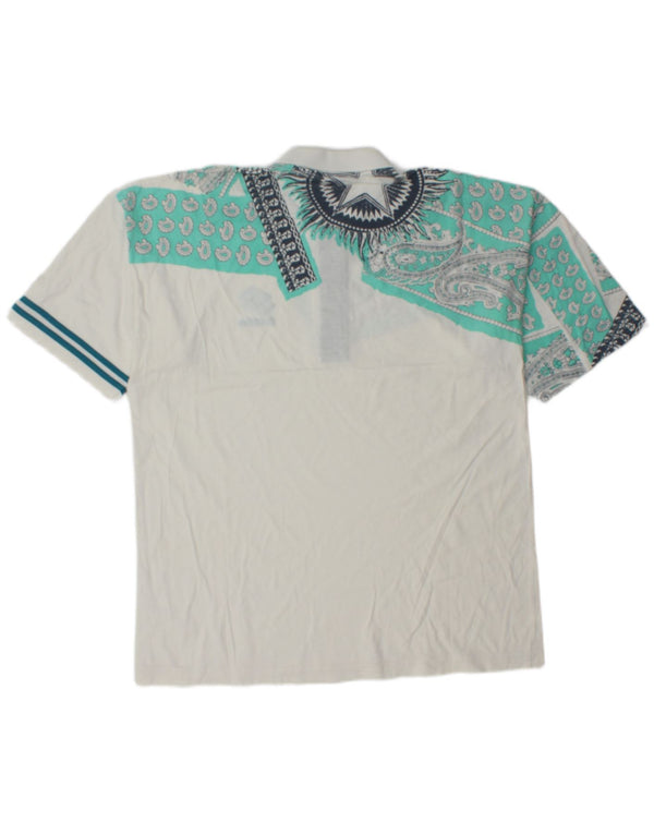 Мужская рубашка поло с рисунком Lotto XL, белый хлопок с узором пейсли