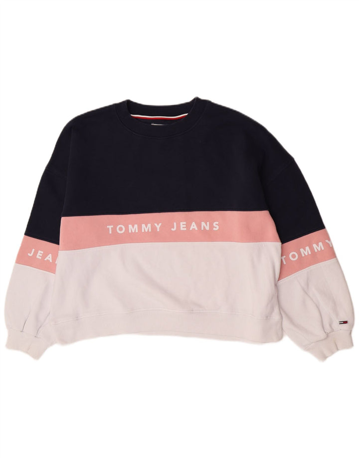 Женский свитер с рисунком Tommy Hilfiger UK 14, средний, темно-синий