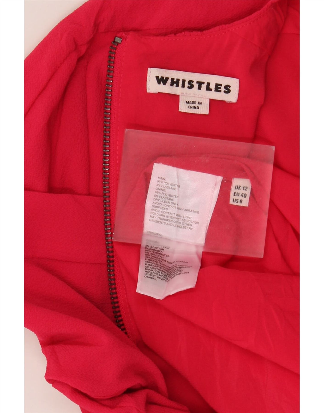Женское платье-футляр Whistles UK 12, средний красный полиэстер