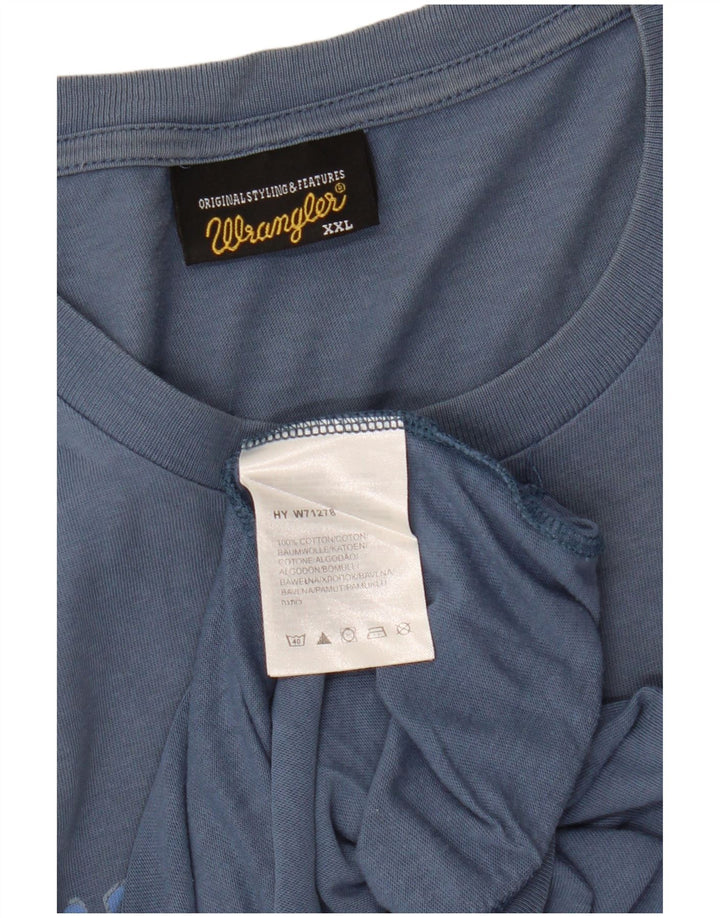 Мужская футболка с рисунком Wrangler 2XL, синяя, хлопок