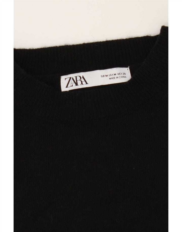 Женский свободный джемпер с круглым вырезом Zara UK 14, средний черный