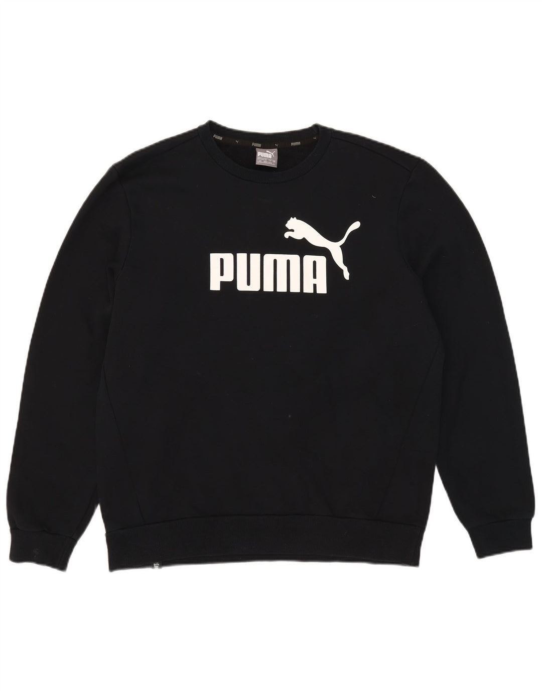Мужской свитшот с рисунком Puma, большой черный хлопковый джемпер