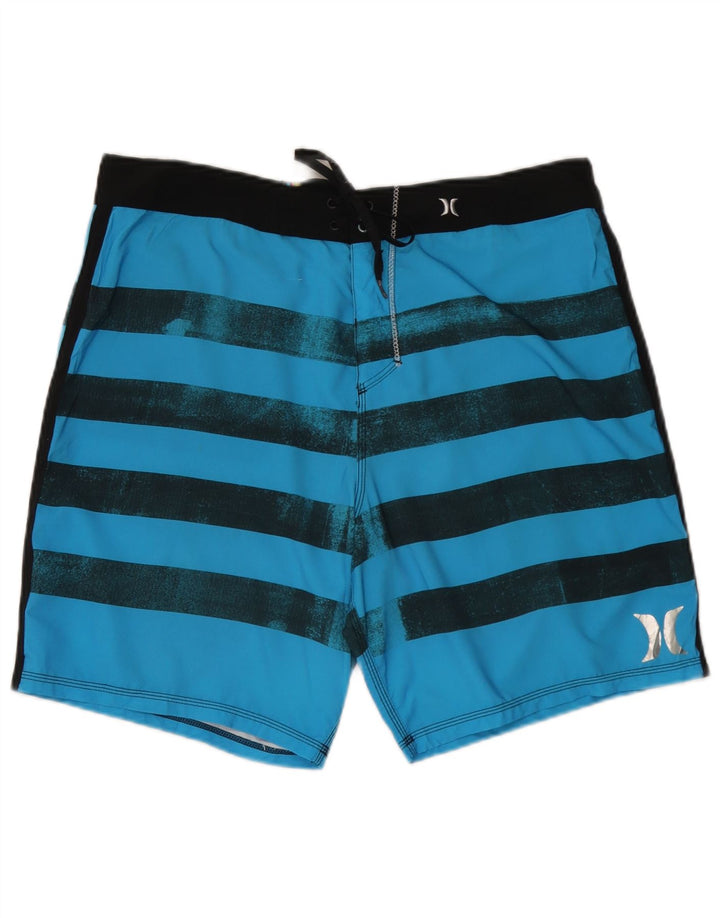 Мужские шорты для плавания Hurley Phantom, большие синие в полоску