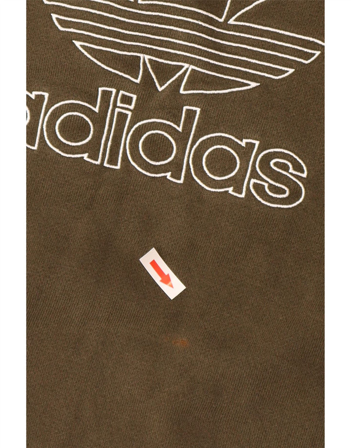 Мужской свитшот ADIDAS с рисунком, хлопковый джемпер среднего цвета хаки