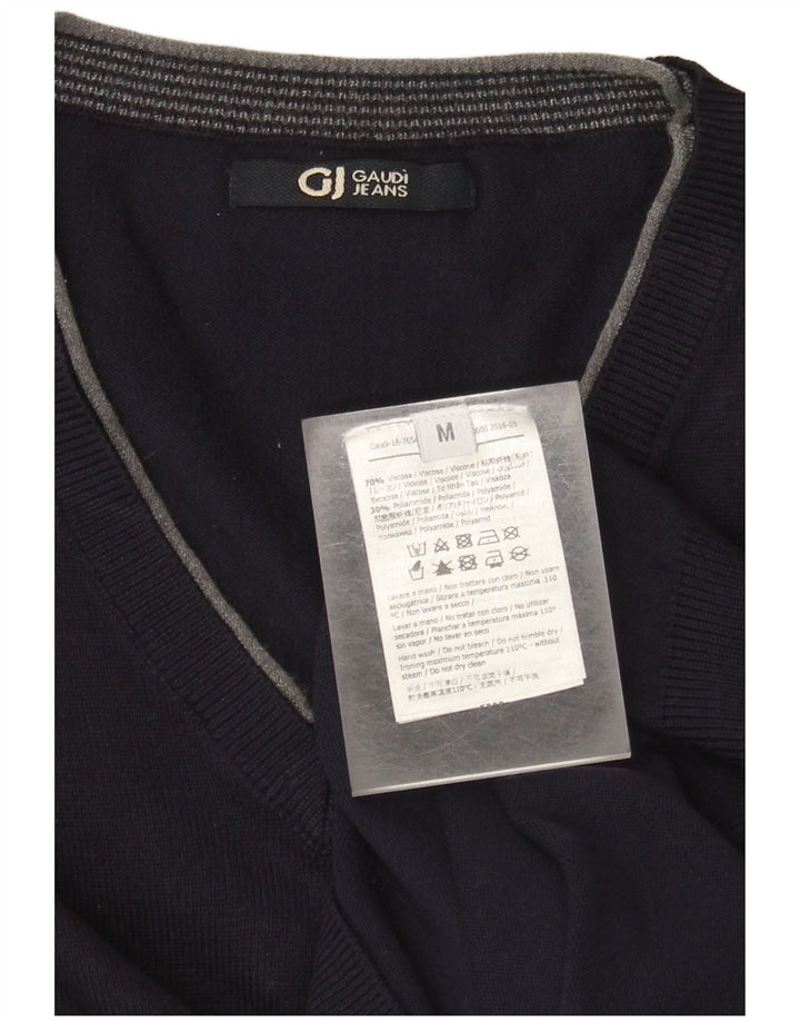 Мужской джемпер Gaudi с v-образным вырезом, средний темно-синий из вискозы