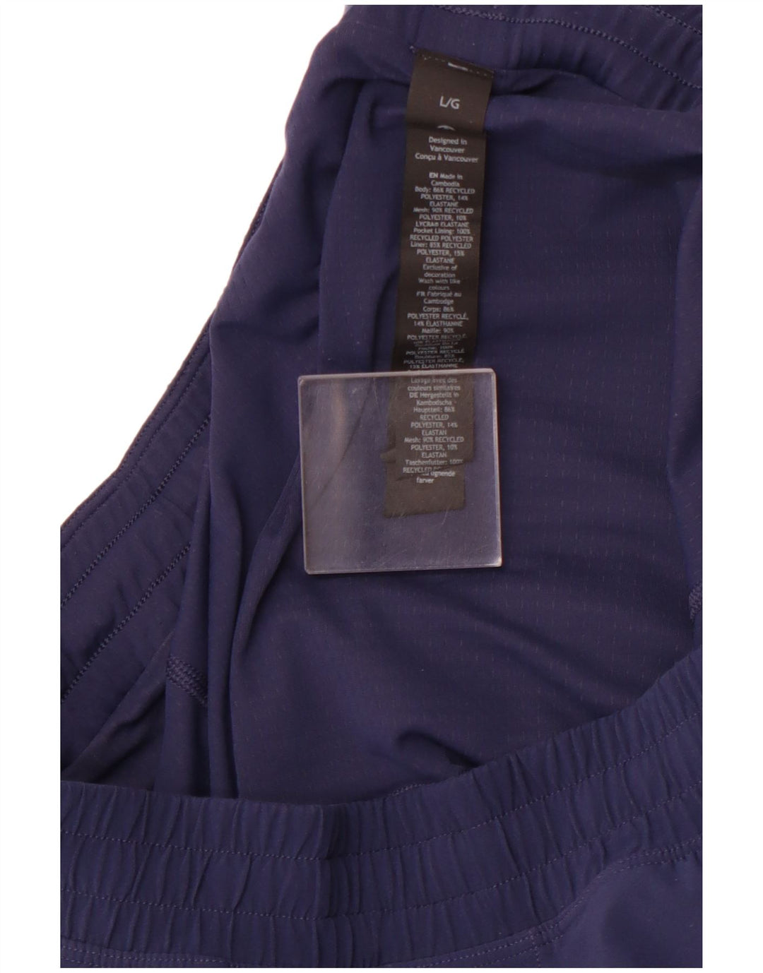 LULULEMON Женские спортивные шорты UK 14, большие темно-синие, полиэстер