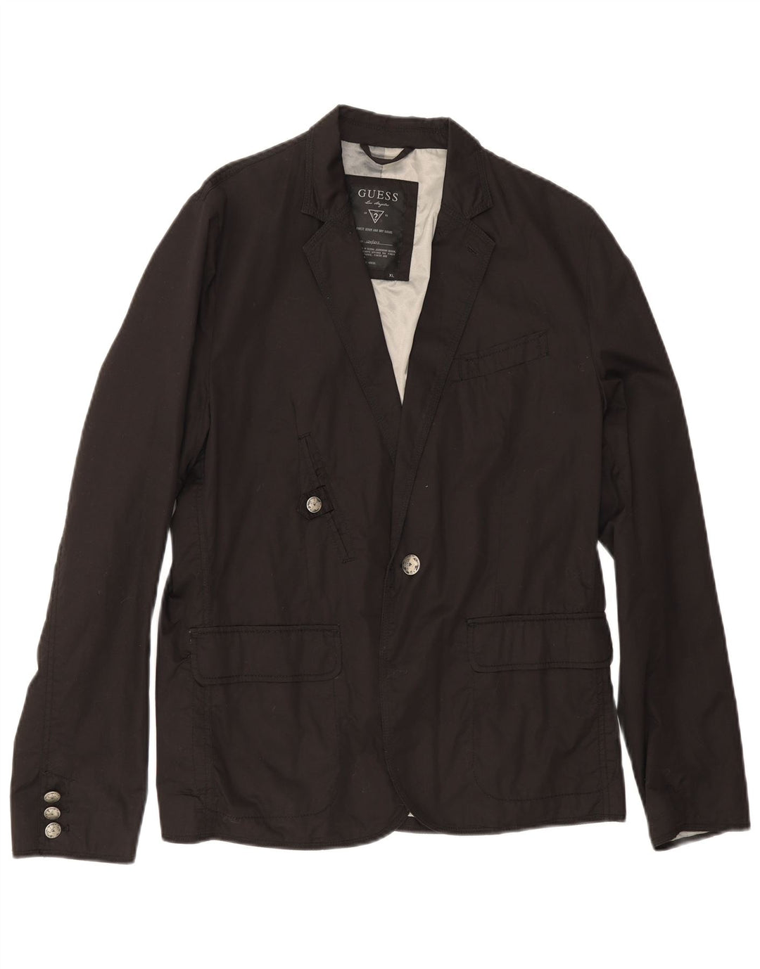 Мужской пиджак Guess на 1 пуговице UK 42 XL, черный хлопок