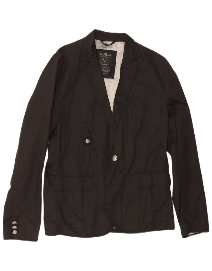 Мужской пиджак Guess на 1 пуговице UK 42 XL, черный хлопок