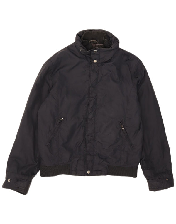 Мужская стеганая куртка с капюшоном Zara UK 40, большая, темно-синяя, нейлон