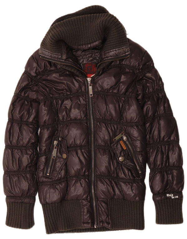 KHUJO Женская стеганая куртка с капюшоном UK 18 XL Темно-синий