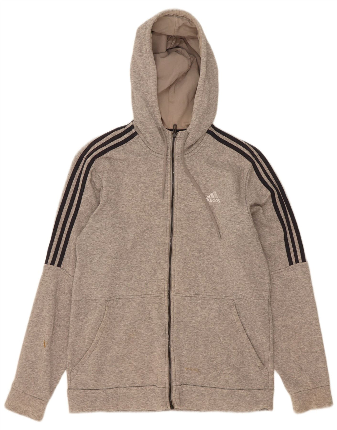 Мужской свитер с капюшоном Adidas 3D Arc Zip Hoodie среднего серого цвета, хлопок