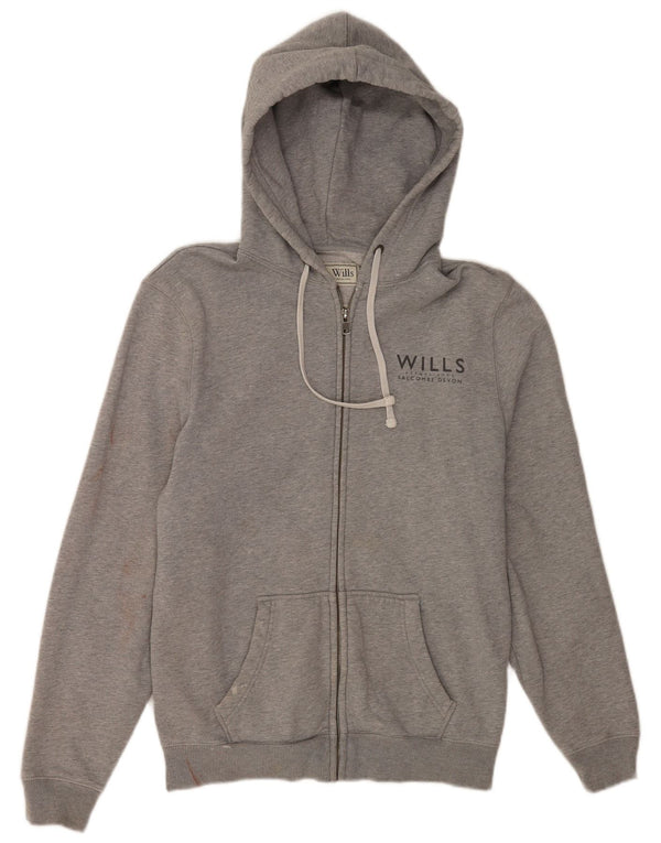 Мужской свитер с капюшоном на молнии Jack Wills классического кроя, средний серый хлопок с крапинками