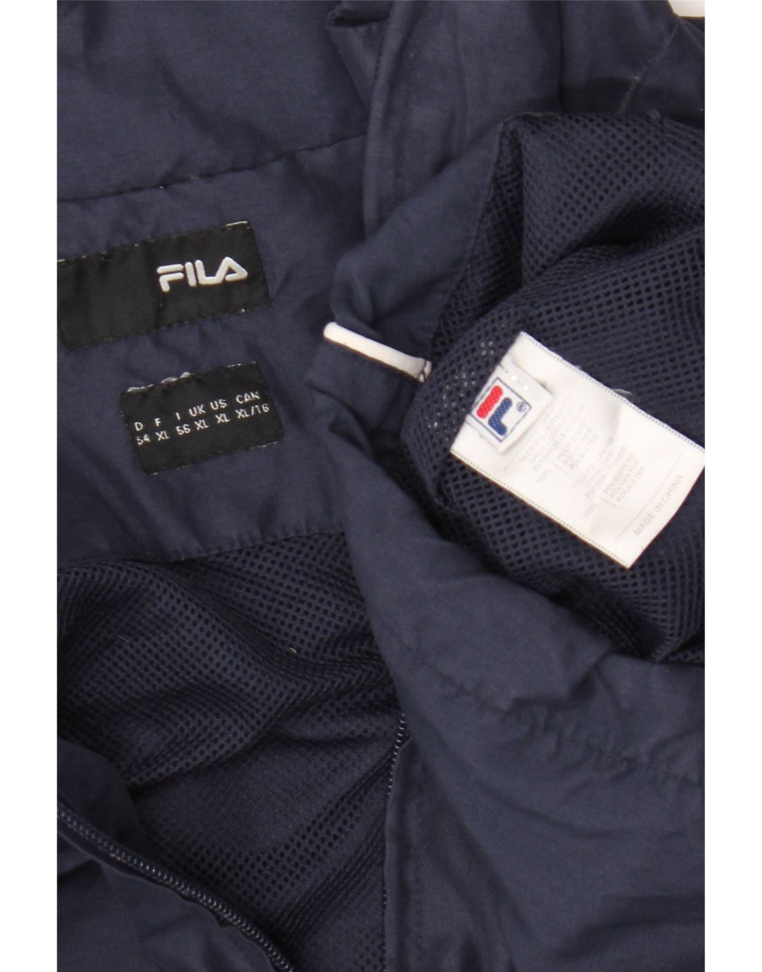 Мужская дождевик Fila с графическим рисунком UK 42 XL, темно-синий в полоску, полиэстер