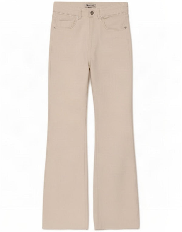 Zara Женские укороченные джинсы-клеш EU 36 XS W26 L24 Белый хлопок