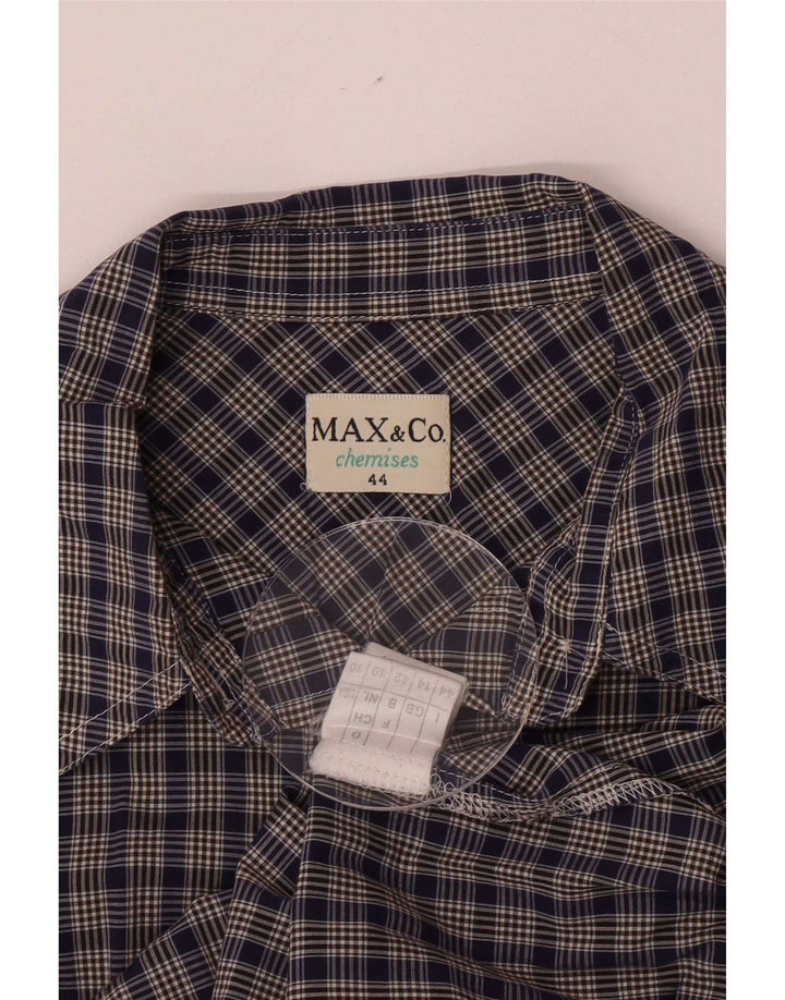 Женская рубашка Max & Co. UK 14, средний темно-синий цвет в клетку, хлопок