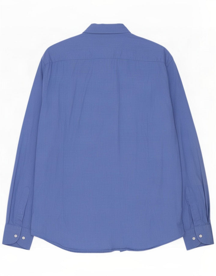 Мужская рубашка Massimo Dutti 2XL, синяя, хлопок
