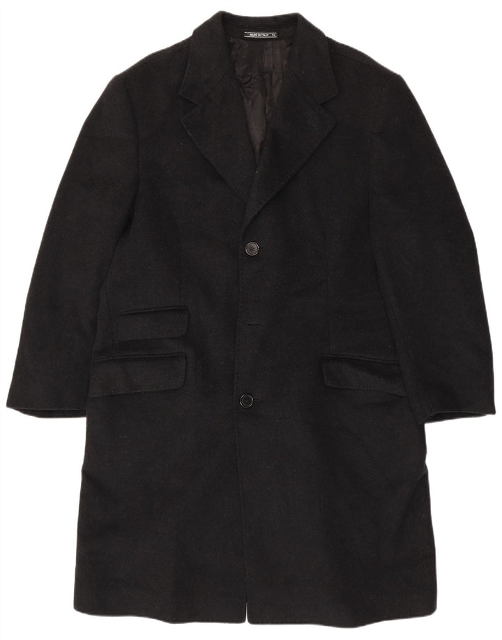 ВИНТАЖНОЕ Мужское Пальто Честерфилд IT 54 2XL Черное Шерсть