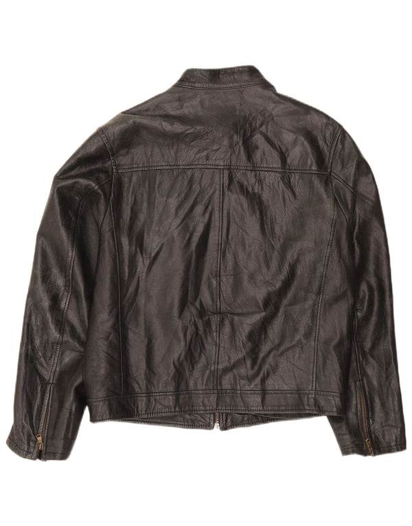 Винтажная мужская кожаная куртка IT 48 Medium Black Leather
