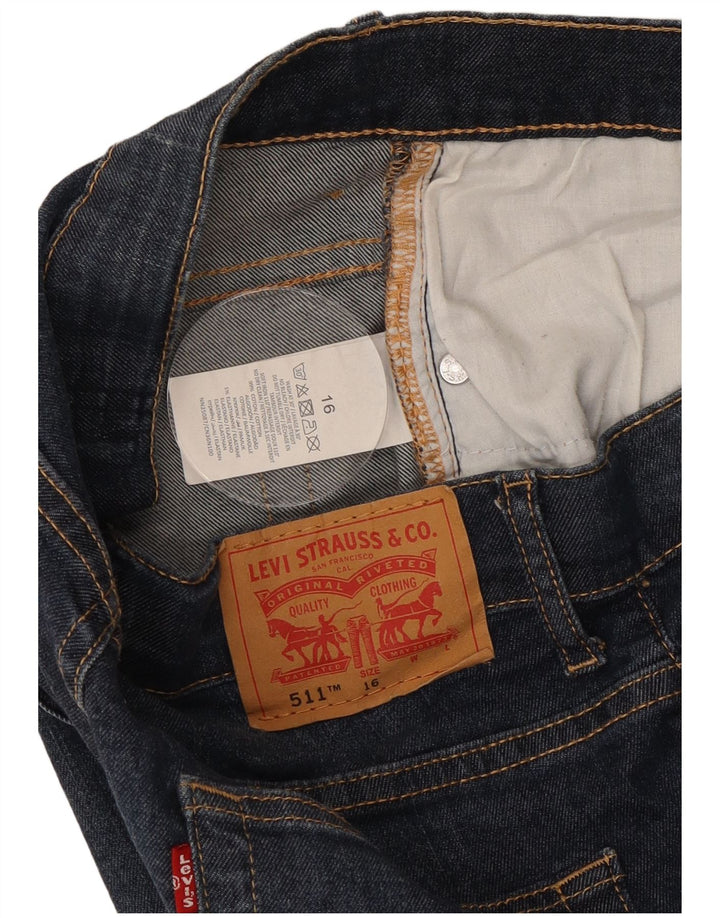 Джинсовые шорты Levi's Boys 511 Slim, 15–16 лет, W30, синий хлопок