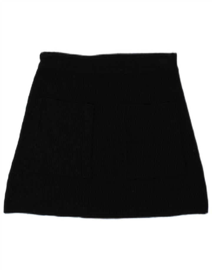 Женская трикотажная мини-юбка Zara, маленькая W26, черная вискоза