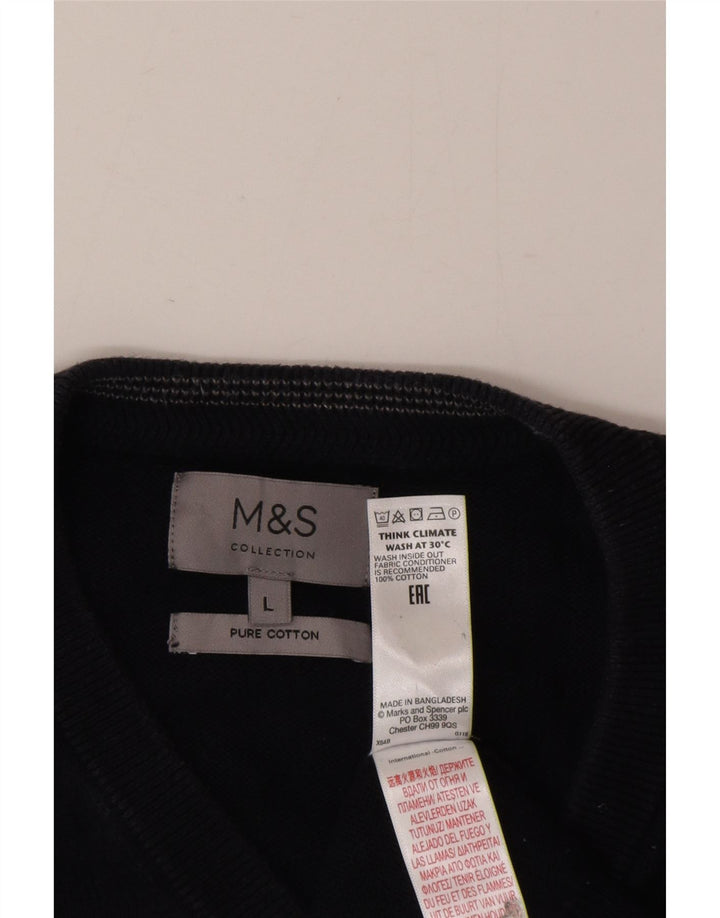 Мужская майка Marks & Spencer, большая темно-синяя хлопковая майка