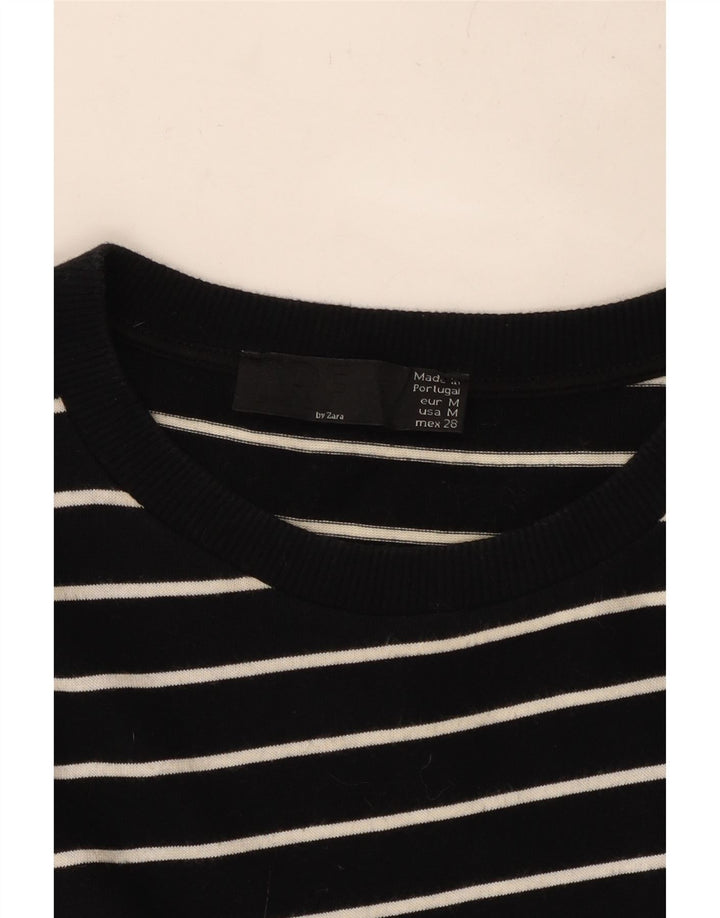 Женское асимметричное платье с рукавом 3/4 ZARA UK 14, средний черный в полоску