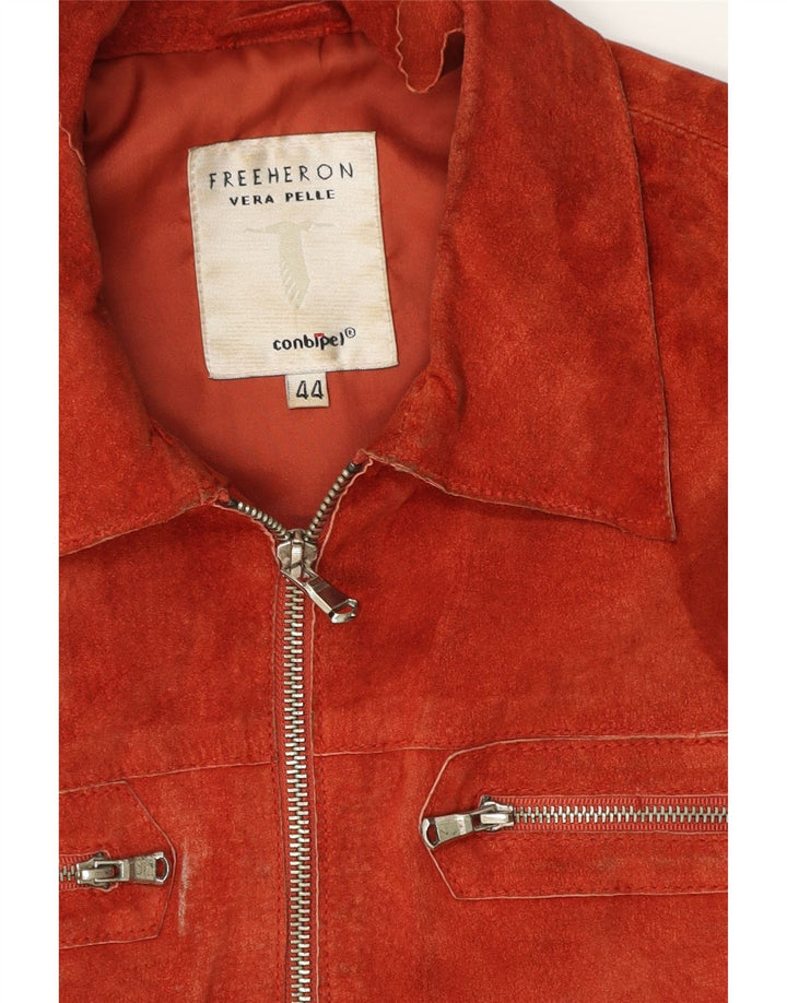 CONBIPEL Женская кожаная куртка IT 44 Medium Orange Leather