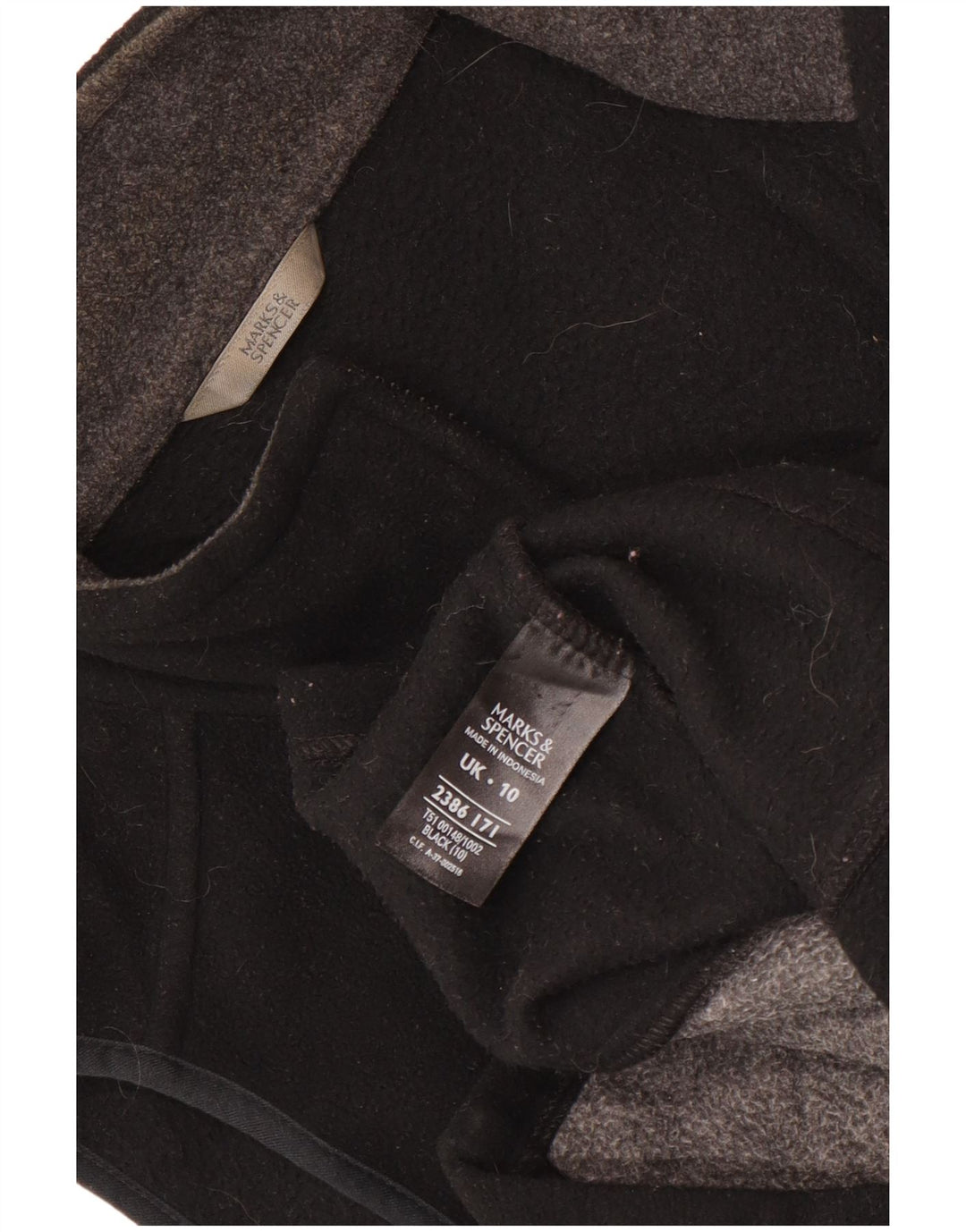 Женский флисовый жилет Marks & Spencer UK 10, маленький черный, полиэстер