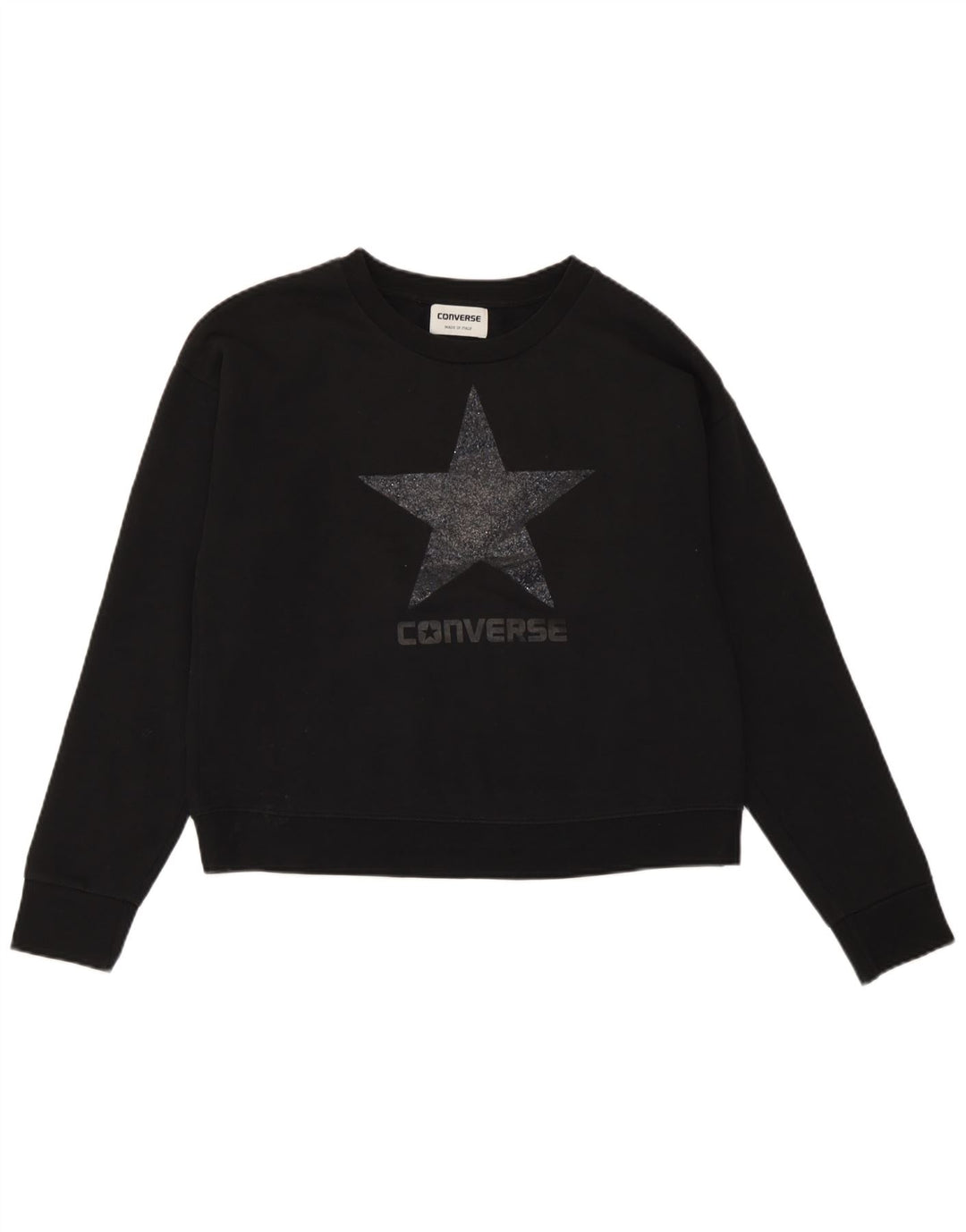 Женский джемпер оверсайз с рисунком Converse UK 10, маленький черный