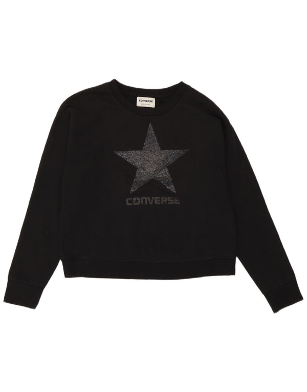 Женский джемпер оверсайз с рисунком Converse UK 10, маленький черный