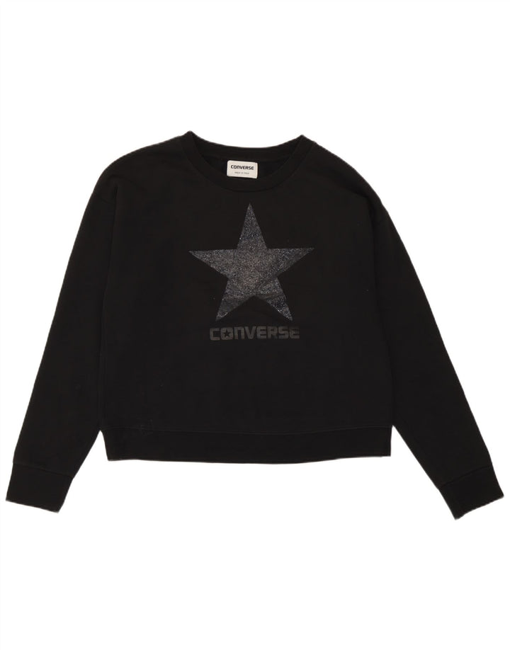 Женский джемпер оверсайз с рисунком Converse UK 10, маленький черный