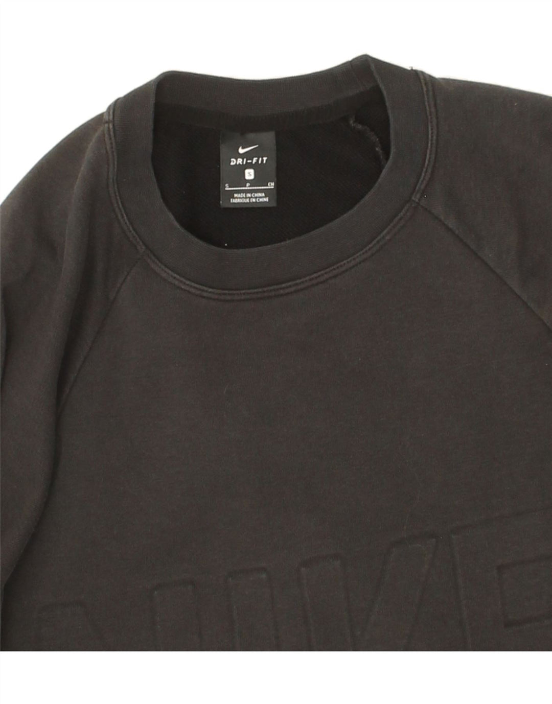 NIKE Womens Oversized Graphic Crop Sweatshirt Jumper UK 10 Small Black Vintage Nike and Second-Hand Nike from Messina Hembry 