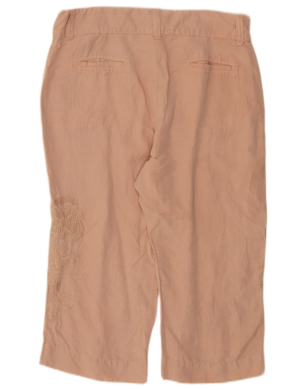 Женские капри Marks & Spencer UK 14, большие W34 L20, розовые с цветочным принтом
