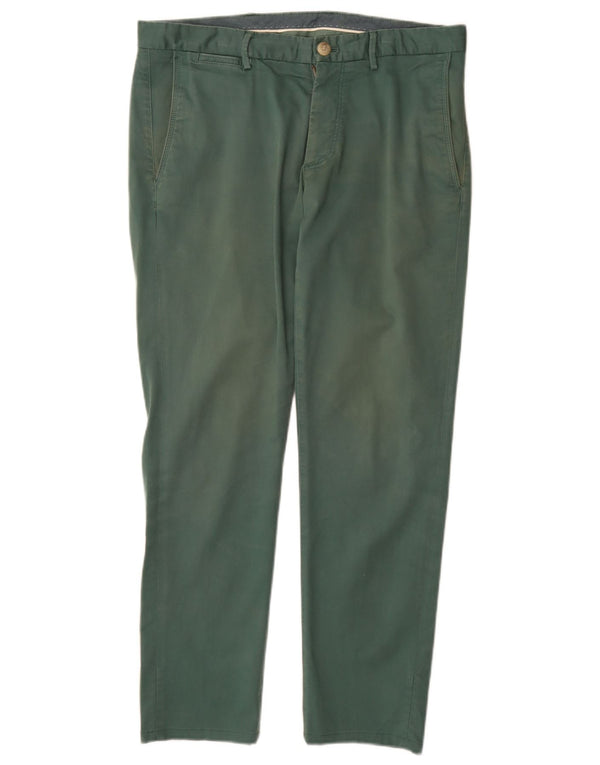 Мужские брюки-чиносы Massimo Dutti Slim Fit EU 42, большие W32 L30, зеленый хлопок