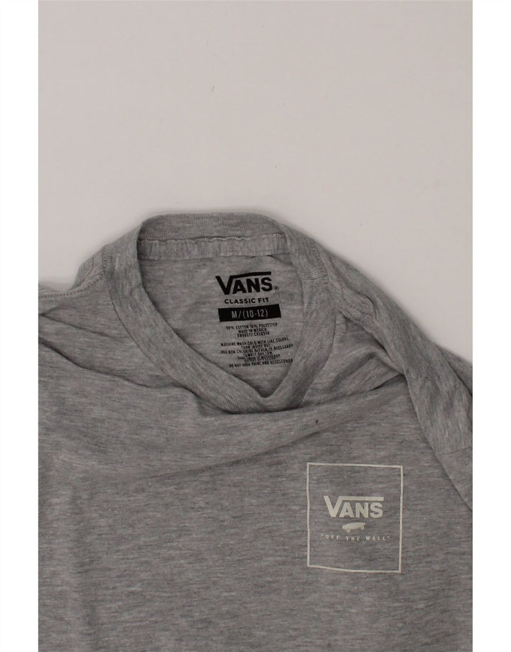 VANS Boys Classic Fit Graphic Top Long Sleeve 10-11 Years Medium Grey Vintage Vans and Second-Hand Vans from Messina Hembry 
