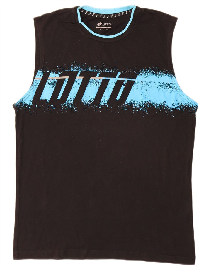 Мужской жилет с рисунком Lotto, средний черный хлопковый топ