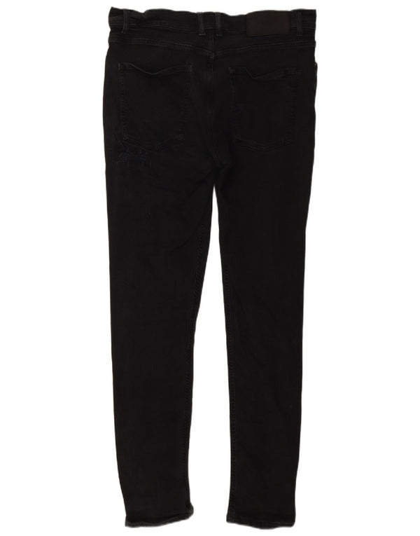 Мужские потертые джинсы скинни Zara EU 46 XL W36 L30, черный хлопок