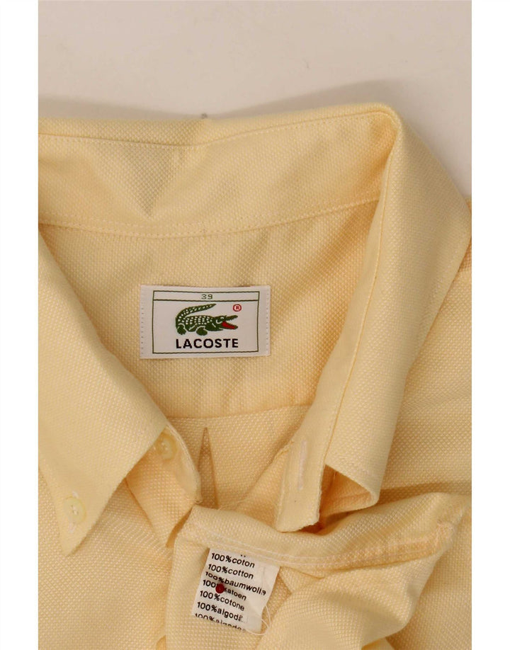 Мужская рубашка Lacoste, размер 39, средний желтый хлопок, размер 39