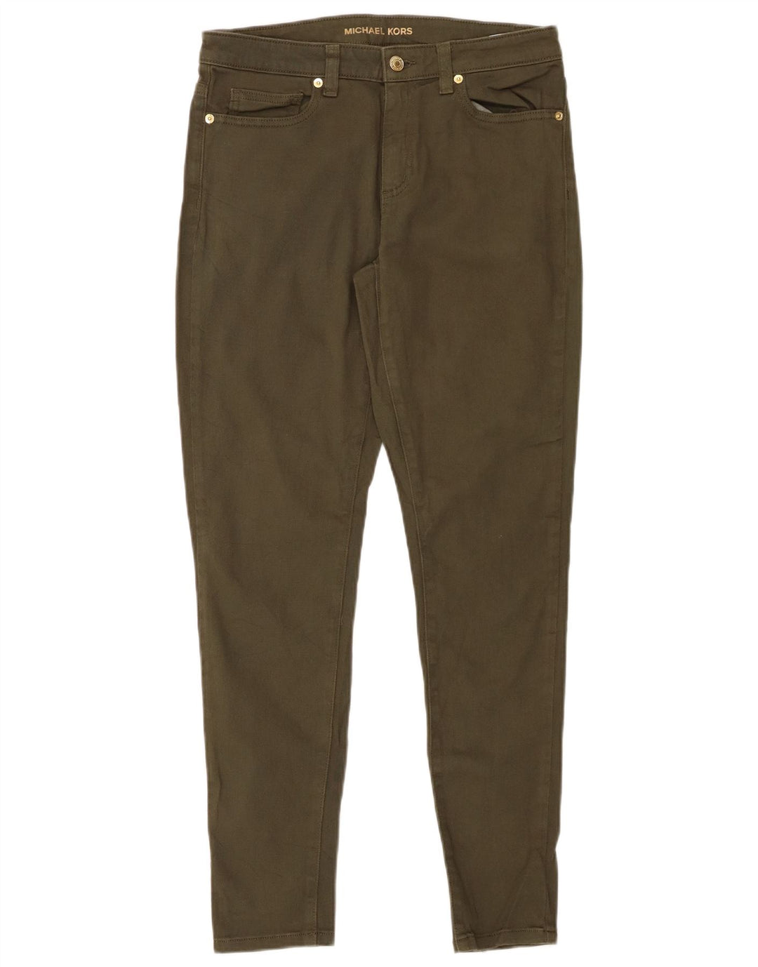 MICHAEL KORS Womens Skinny Casual Trousers US 8 Medium W28 L29 Khaki