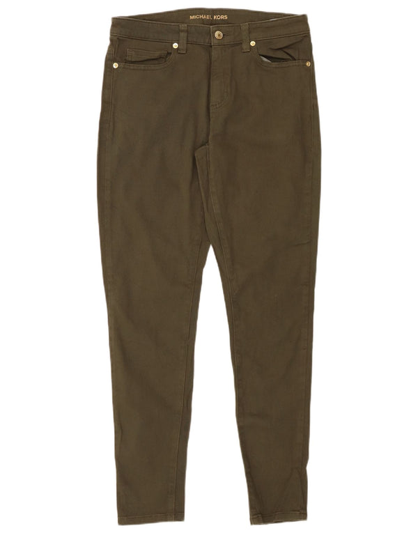 MICHAEL KORS Womens Skinny Casual Trousers US 8 Medium W28 L29 Khaki