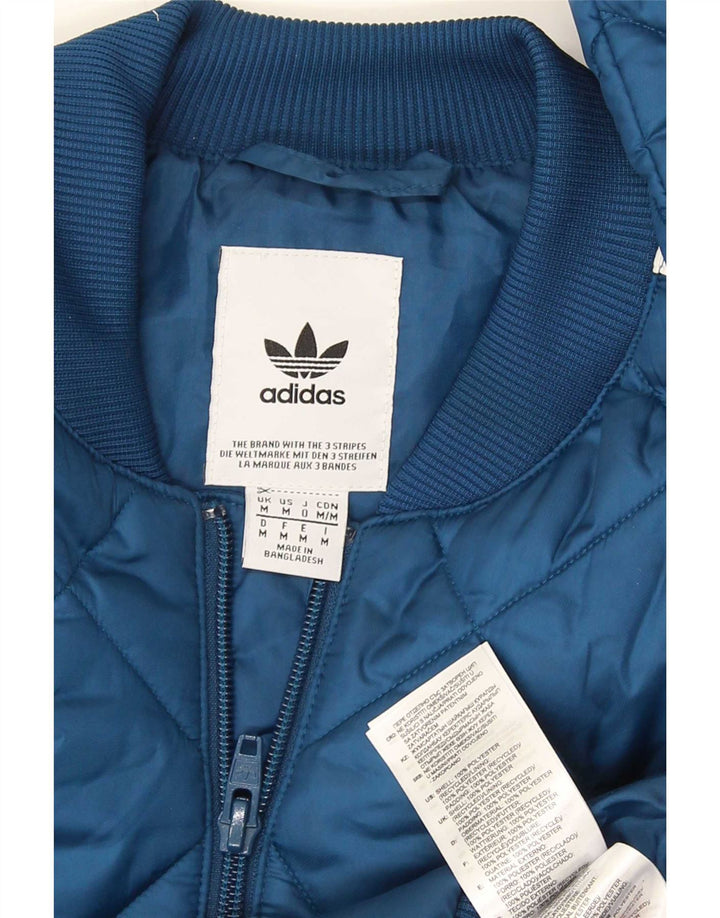 Мужская стеганая куртка Adidas UK 38 средний синий полиэстер