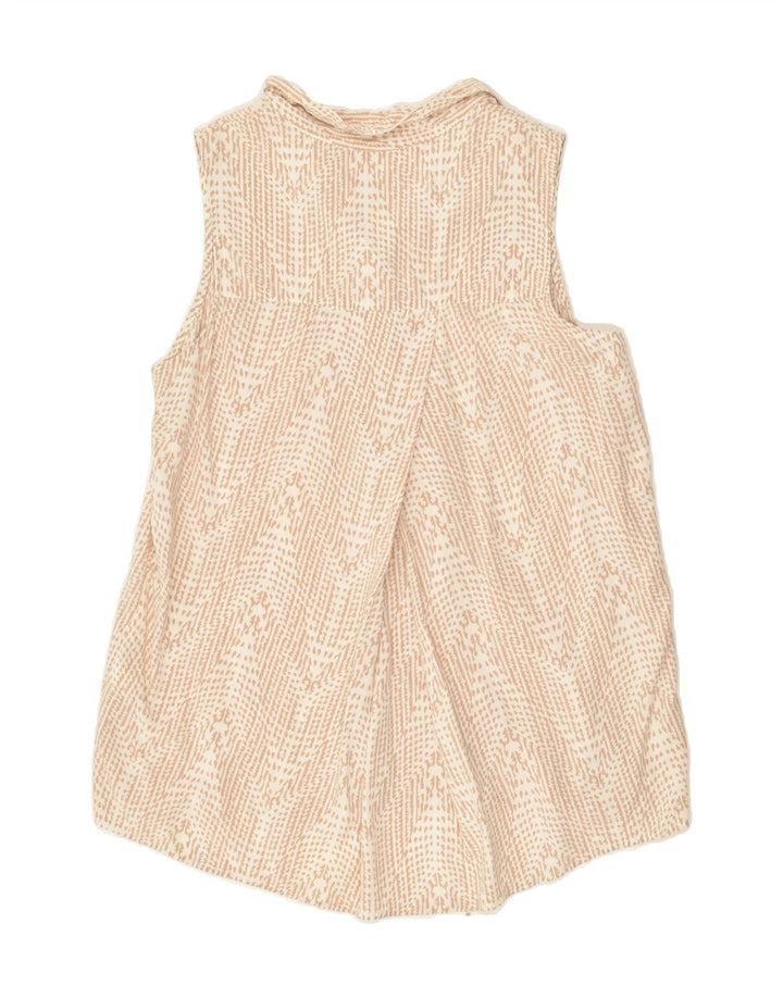 BANANA REPUBLIC Womens Sleeveless Shirt Blouse UK 12 Medium Beige Rayon | Vintage Banana Republic | Thrift | Second-Hand Banana Republic | Used Clothing | Messina Hembry 