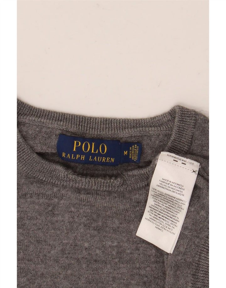 Мужской джемпер с круглым вырезом Polo Ralph Lauren, средний серый шерстяной свитер