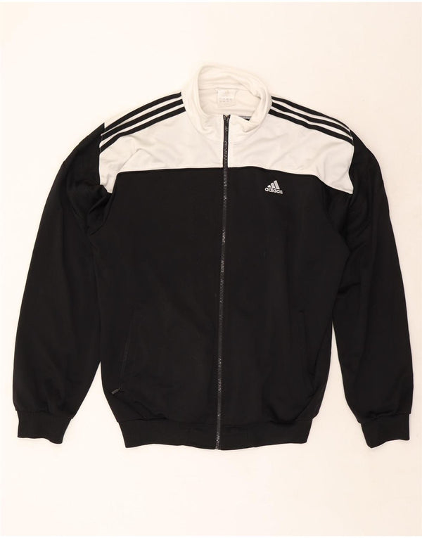 Мужская спортивная куртка Adidas UK 48/50 XL, черный полиэстер с цветными блоками