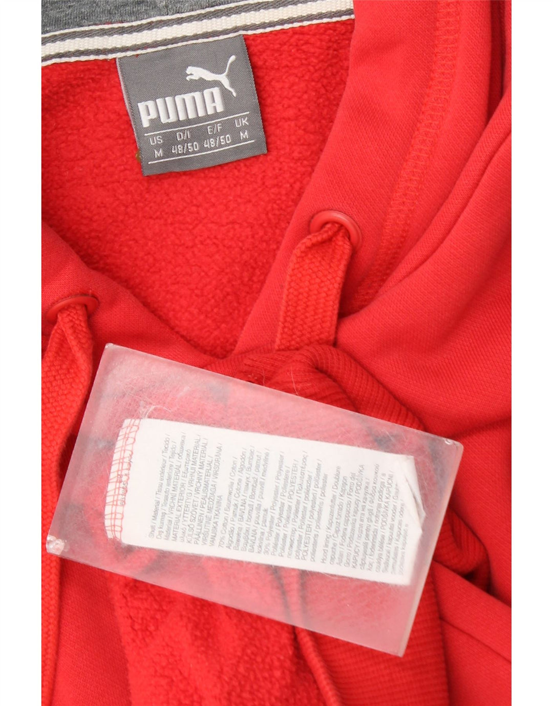 Мужской джемпер с капюшоном Puma, средний красный хлопок, красный
